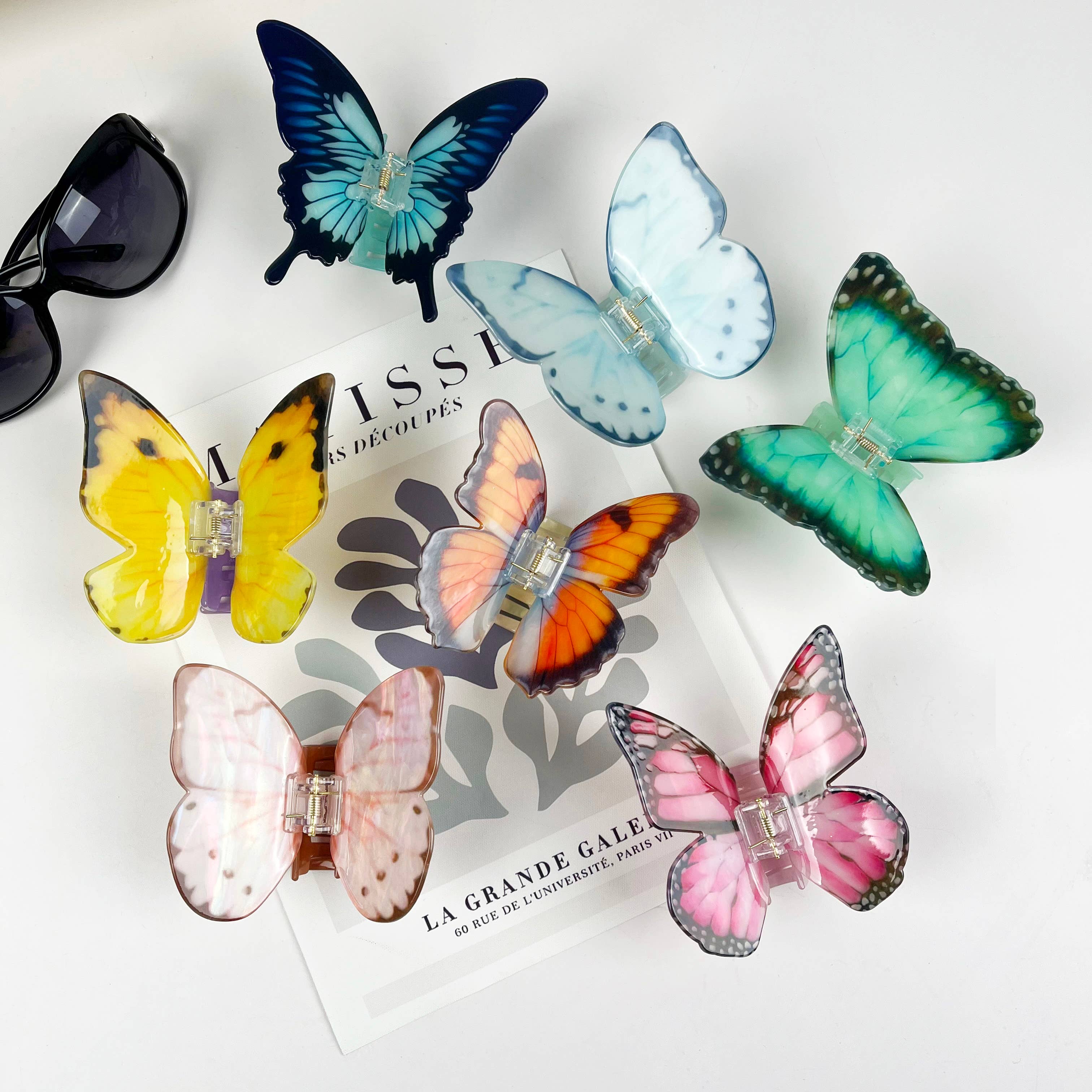 Butterfly Claw Clip - Lt. Blue Hair Accessories TheDivaSoap