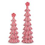 13" Red and White Ribbon Tree Seasonal Raz Imports