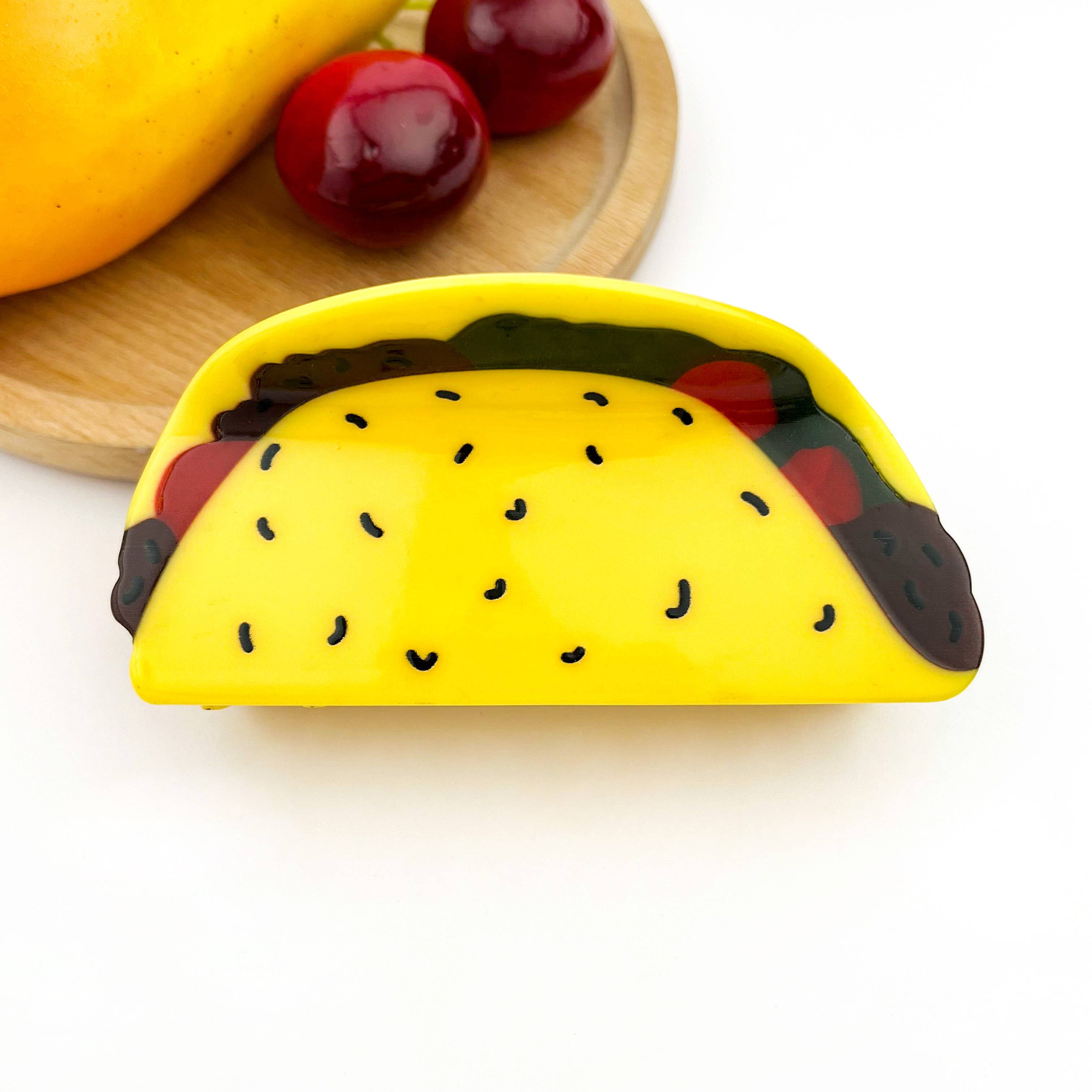 Food-Themed Acetate Claw Clips, Hot Sauce & Taco Designs: Taco Hair Accessories TheDivaSoap