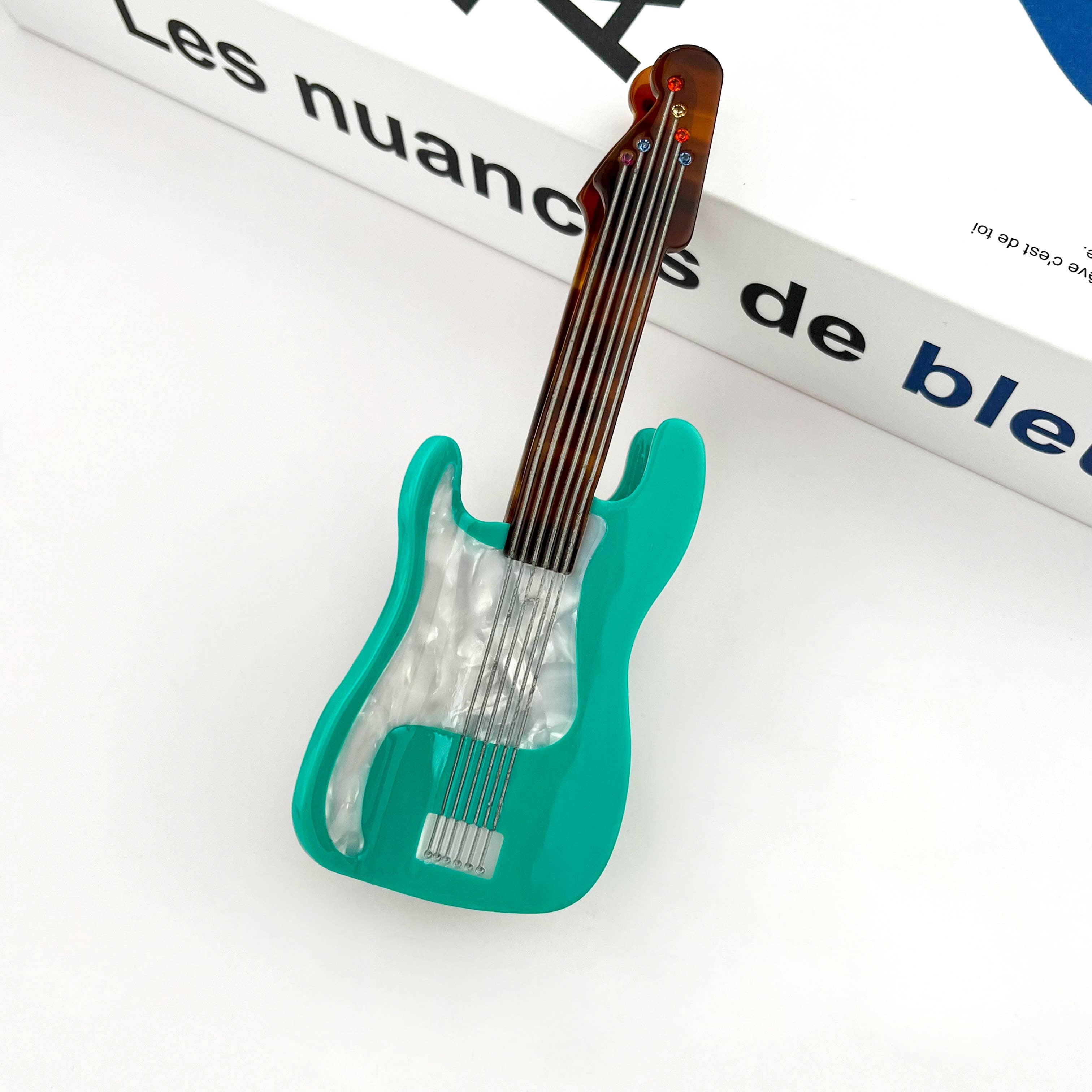 Electric Guitar Claw Clip - Green Hair Accessories TheDivaSoap