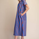 Autumn Avenue Striped Midi Dress Long Dresses Glam