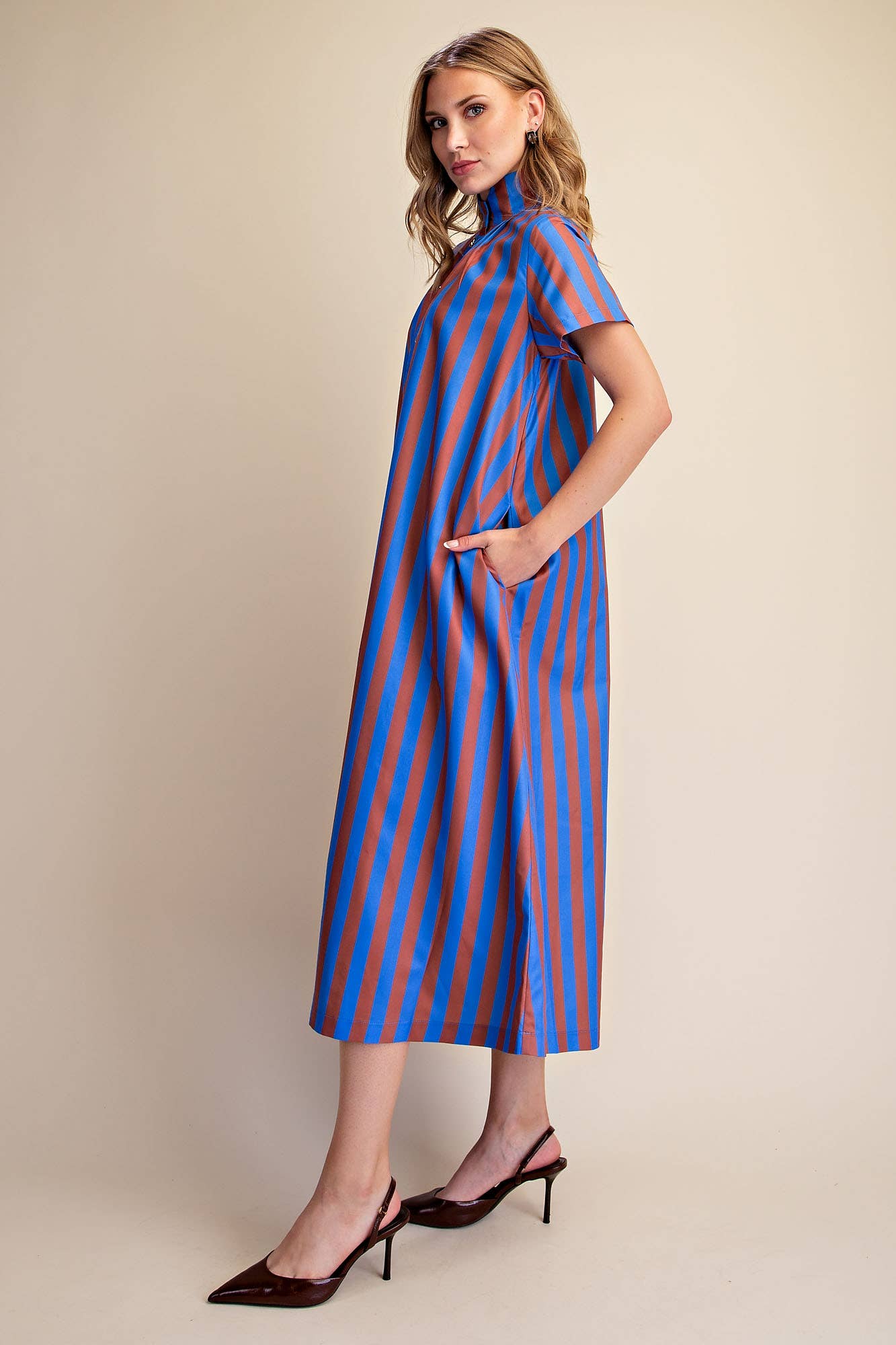 Autumn Avenue Striped Midi Dress Long Dresses Glam
