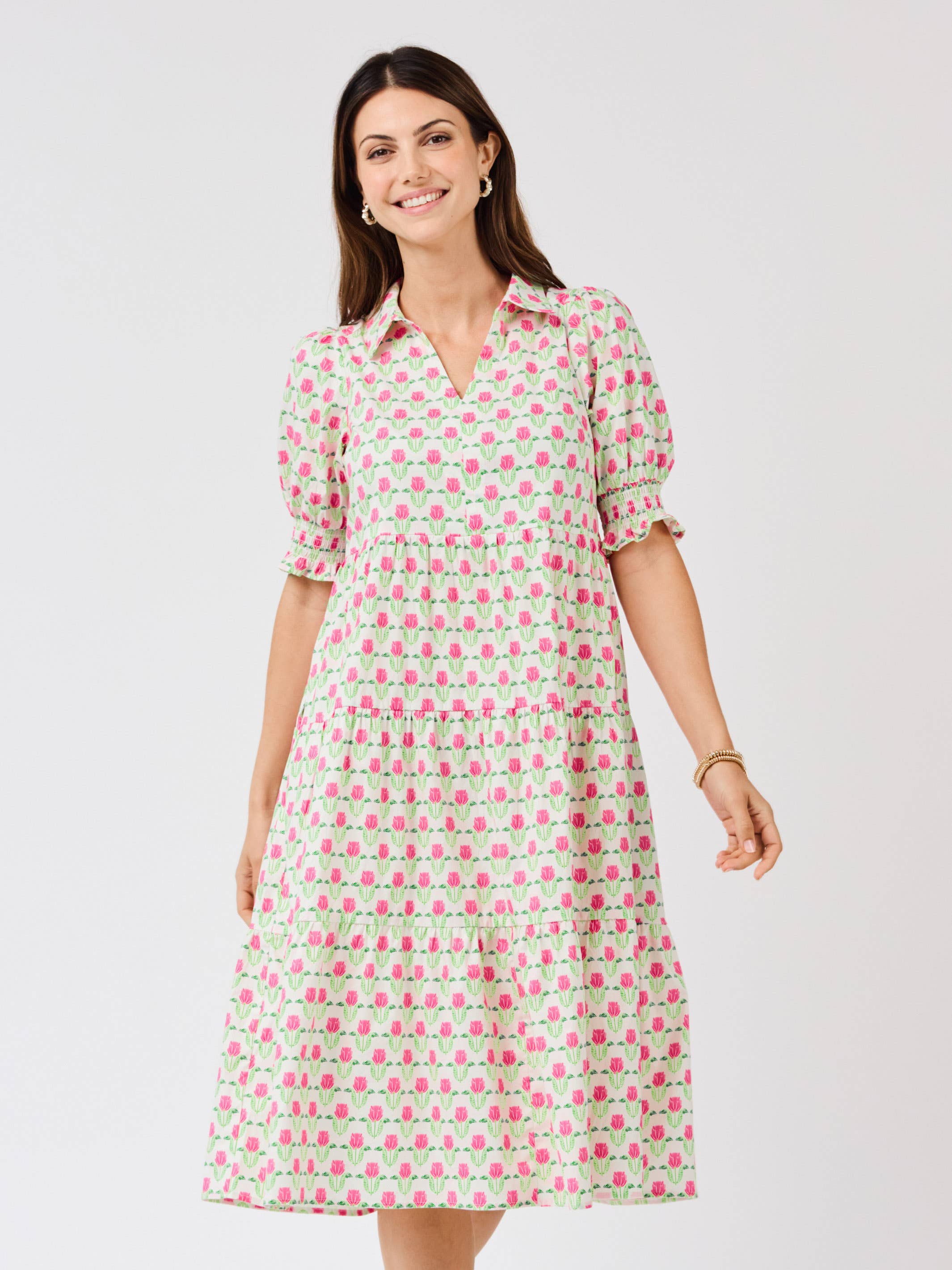 Molly Dress - Floral Fanfare Green Long Dresses Mary Square