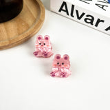 2 Piece Mini Claw Clips - Pink Bunnies Hair Accessories TheDivaSoap