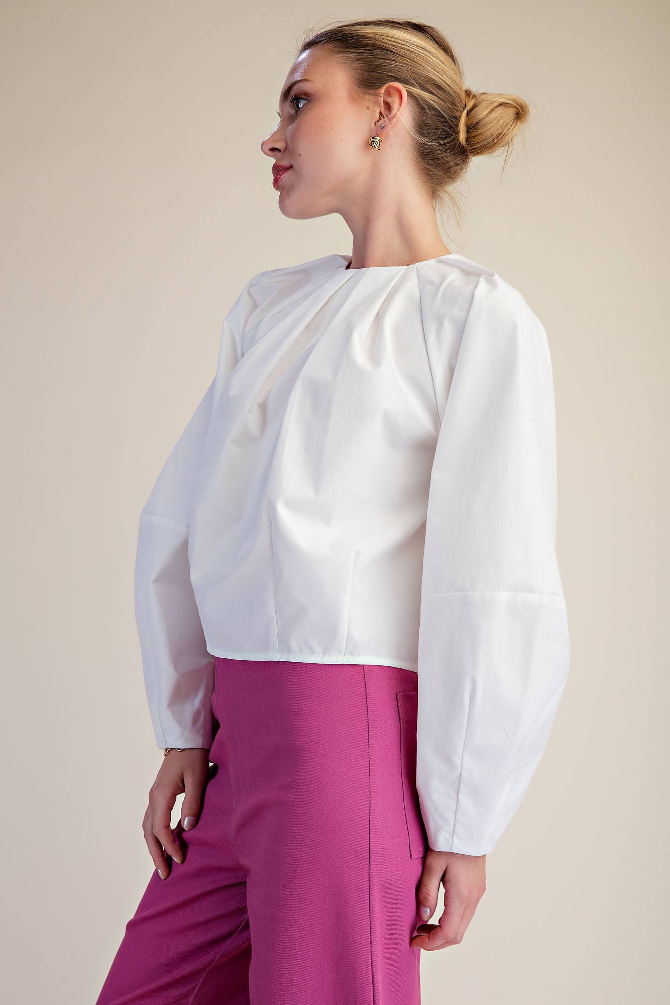 Purely Poised Pleated Top Tops Glam