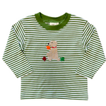 Lab w/ Leaves L/S T-Shirt - Green Stripe Boys Tees Luigi