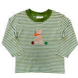 Lab w/ Leaves L/S T-Shirt - Green Stripe Boys Tees Luigi
