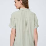 Canyon Comfort Button-Down Top - Sage Tops Blu Pepper
