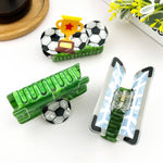 Soccer Ball Claw Clip - Green Grass and Ball Hair Accessories TheDivaSoap
