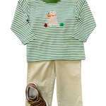 Lab w/ Leaves L/S T-Shirt - Green Stripe Boys Tees Luigi
