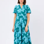 Kinsley Dress - Lagoon Bloom Ocean Long Dresses Mary Square