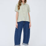 Canyon Comfort Button-Down Top - Sage Tops Blu Pepper