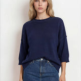 Navy Days Relaxed Sweater Sweaters Blu Pepper