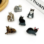 Mini Cat Hair Claw Clip - Black/White Hair Accessories TheDivaSoap
