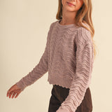 Girls Petal Pointelle Sweater Girls Sweaters + Sweatshirts heart and arrow