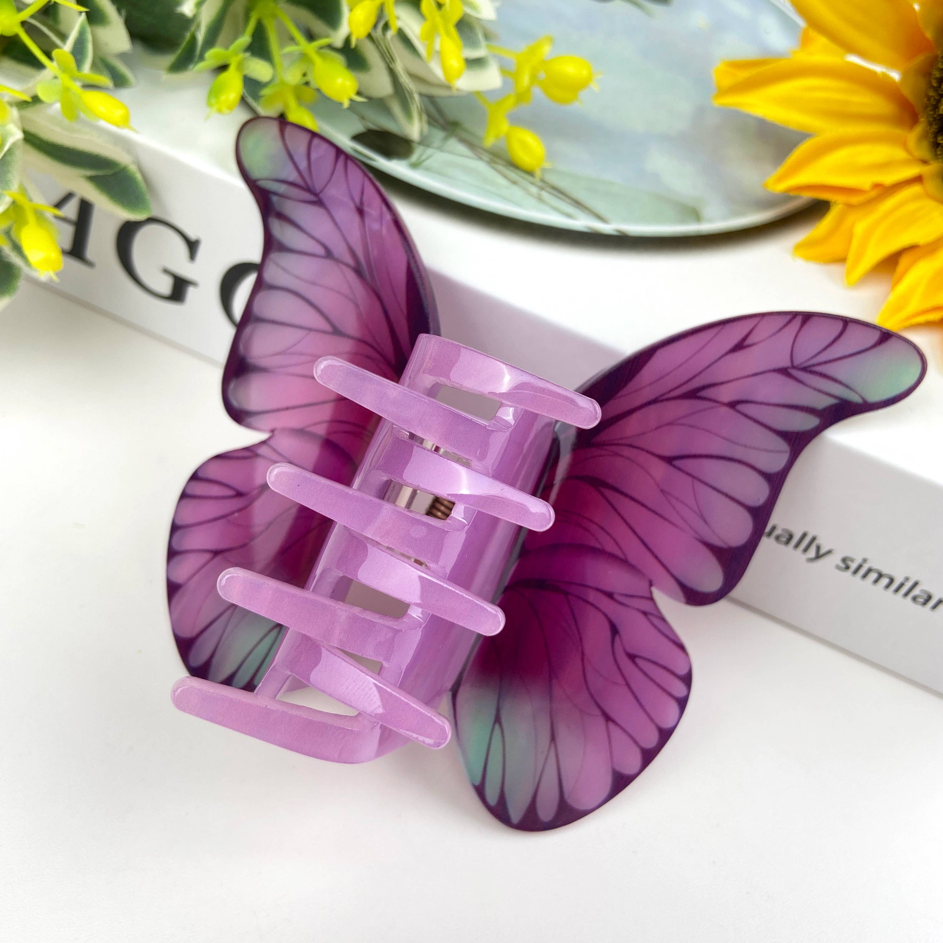 Colorful butterfly hair clips elegant beautiful hair clip: H Hair Accessories TheDivaSoap