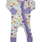 Girls Ruffle Zippy - Butterfly Garden Baby Sleepwear Twinkling Star