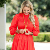 34" Double Gold Chain w/ Susie Cross - Sugar Babies Children's Boutique/Meg's Shoppe
