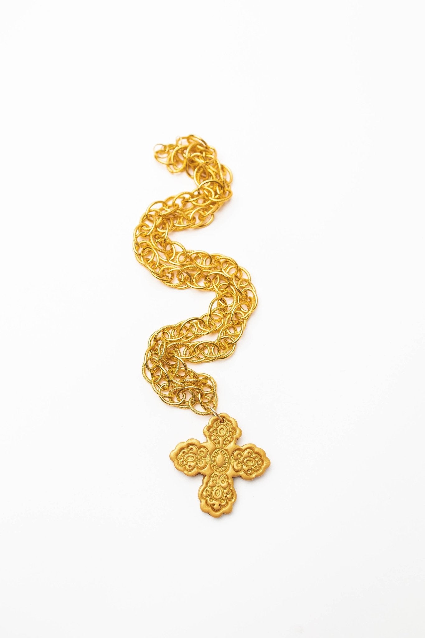 34" Double Gold Chain w/ Susie Cross - Sugar Babies Children's Boutique/Meg's Shoppe