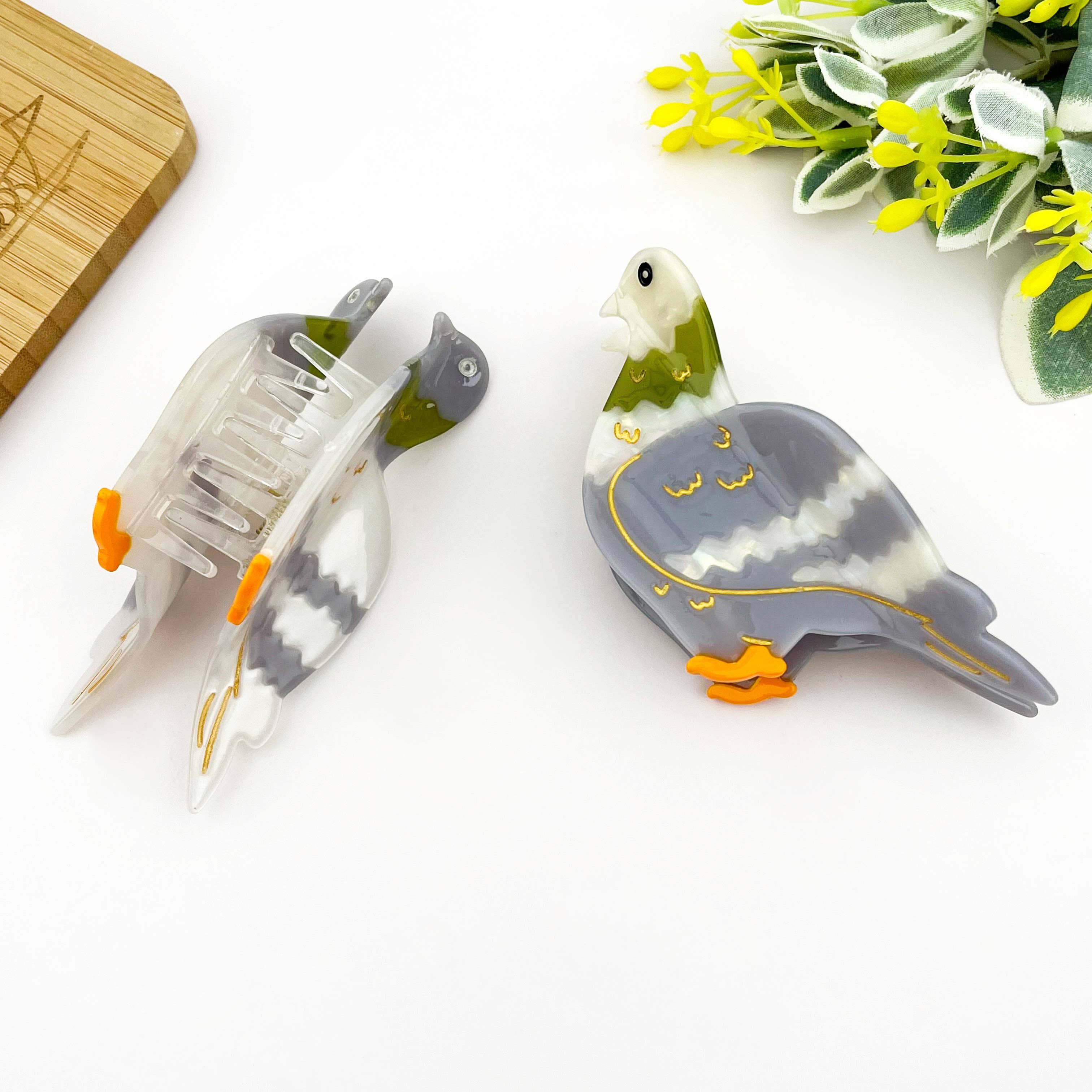Pigeon Hair Clip - Lt. Gray Hair Accessories TheDivaSoap