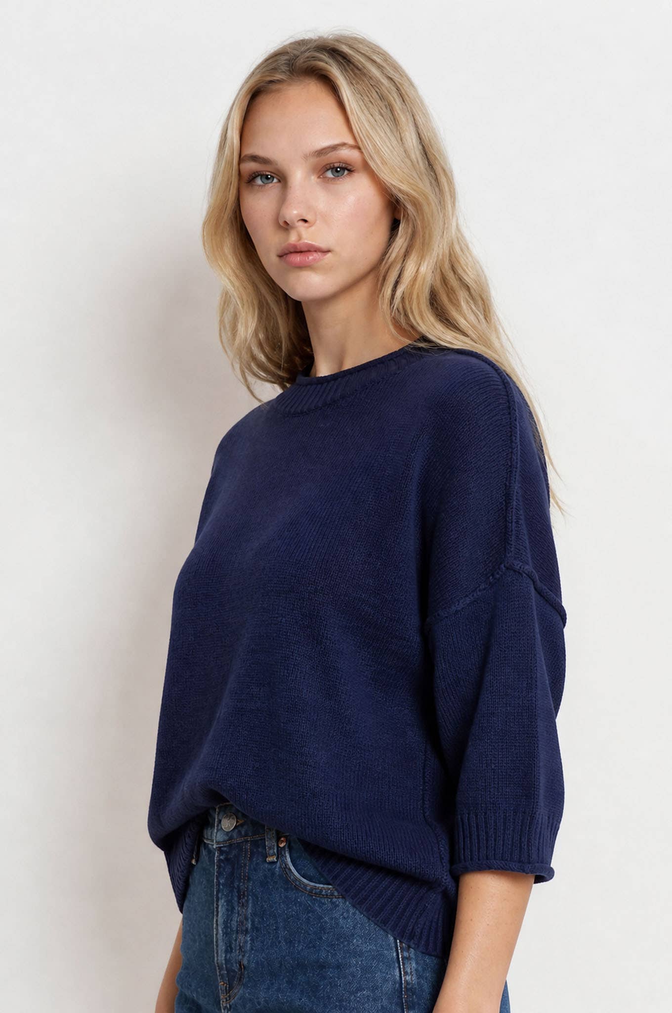 Navy Days Relaxed Sweater Sweaters Blu Pepper