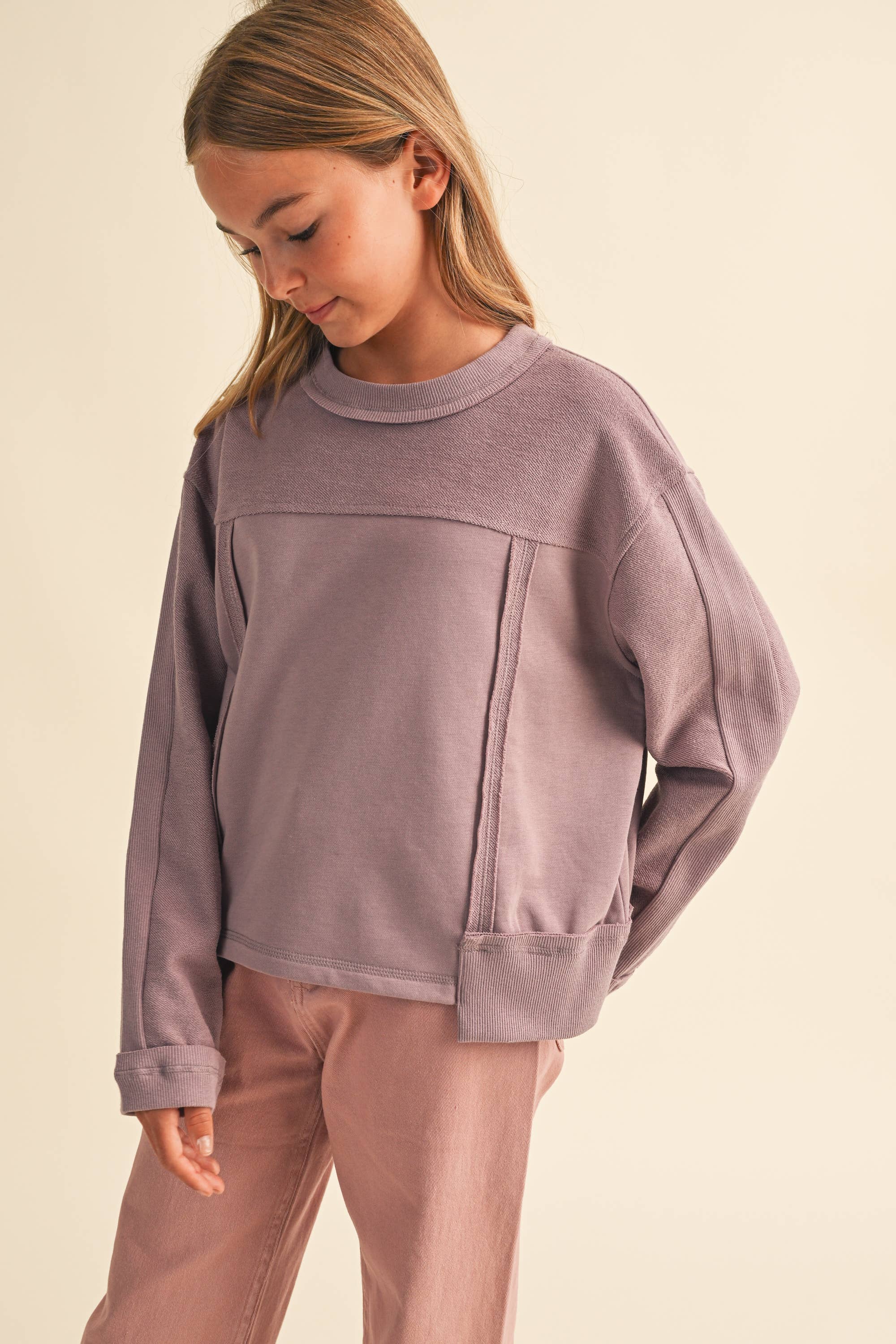 Girls Mauve Mood Top Girls Sweaters + Sweatshirts heart and arrow
