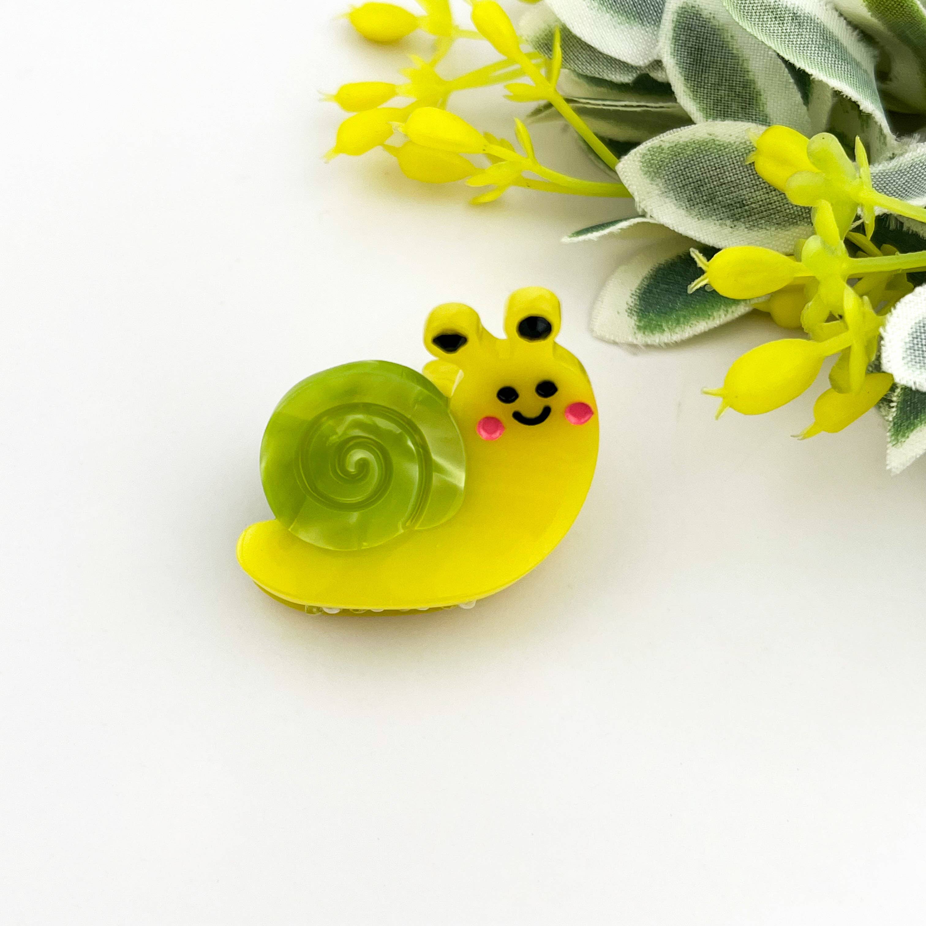 Mini Snail Hair Claw Clip - Pink Hair Accessories TheDivaSoap