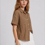 Canyon Comfort Button-Down Top - Brown Tops Blu Pepper