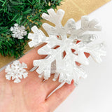 White Winter Snowflake Hair Claw Clip - Big Hair Accessories TheDivaSoap