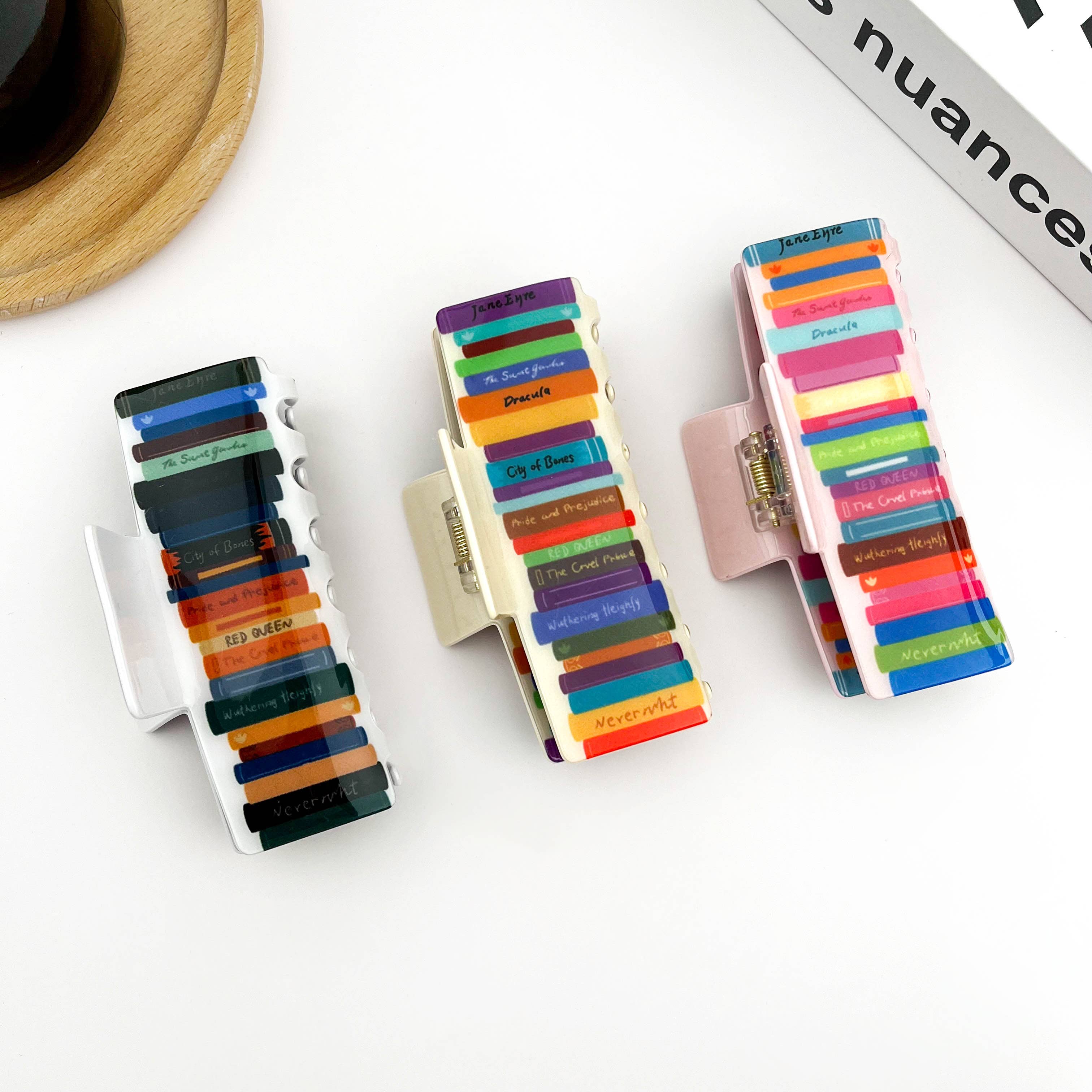 Colorful Book-Shaped Hair Claw Clip, Library Souvenirs: C Hair Accessories TheDivaSoap