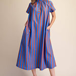 Autumn Avenue Striped Midi Dress Long Dresses Glam