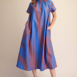 Autumn Avenue Striped Midi Dress Long Dresses Glam