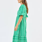 Riley Dress - Heritage Stitch Green Long Dresses Mary Square