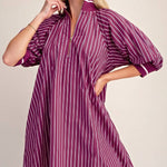 Berry Bold Striped Dress Short Dresses Glam