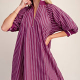 Berry Bold Striped Dress Short Dresses Glam