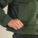 Whipstitch Suede Jacket - Hunter Green Outerwear &MERCI