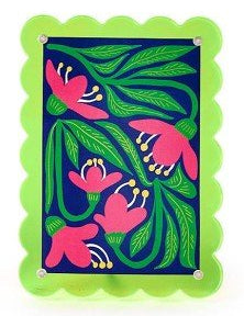 4x6 Scalloped Edge Acrylic Photo Frame - Assorted Home Decor Two's Company Green