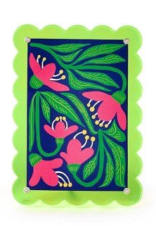 4x6 Scalloped Edge Acrylic Photo Frame - Assorted Home Decor Two's Company Green