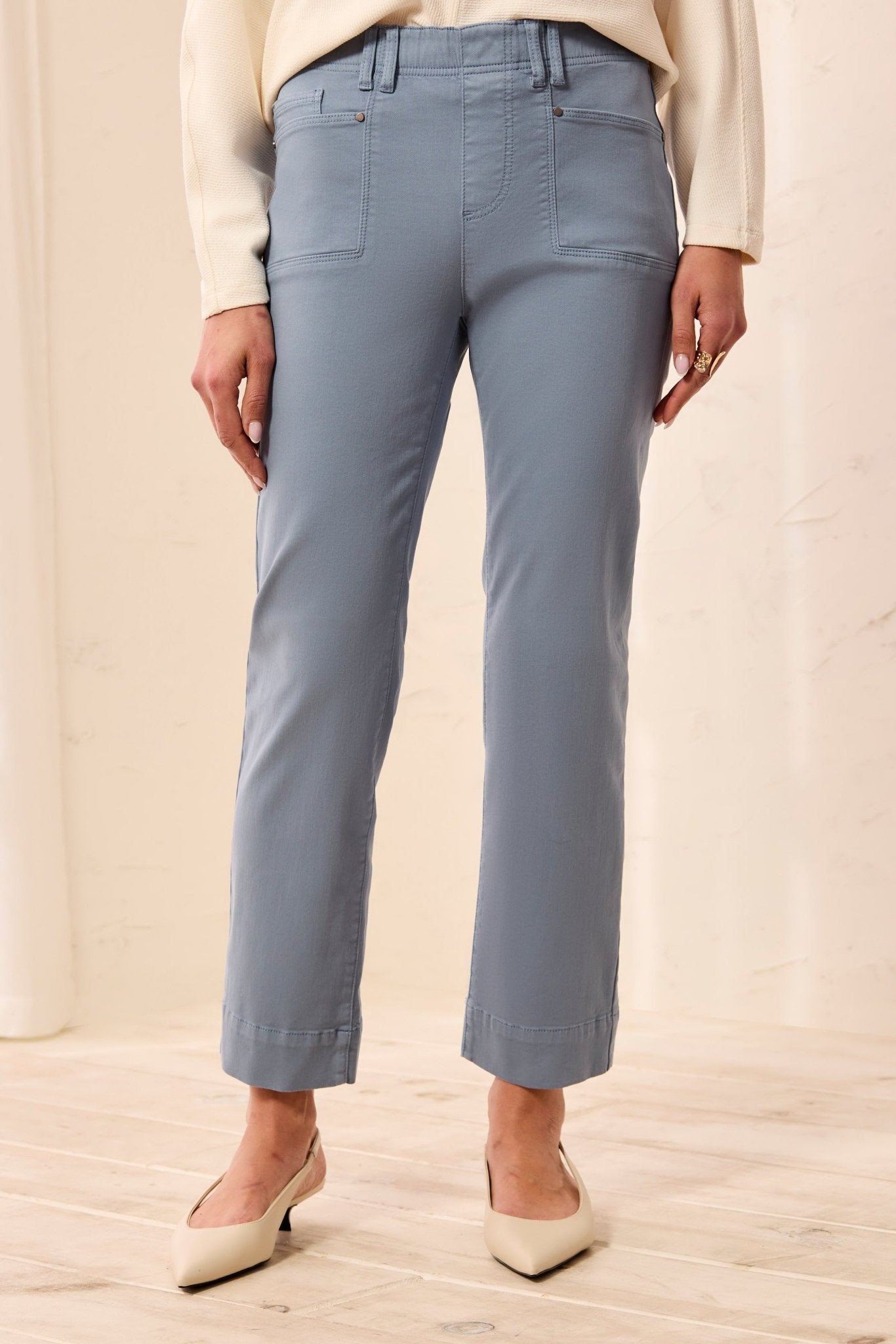5 Pocket Pull On Pant - Blue Fog - Sugar Babies Children's Boutique/Meg's Shoppe