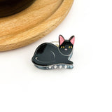 Mini Cat Hair Claw Clip - Black/White Hair Accessories TheDivaSoap