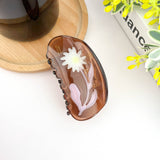 Semi-Circular Floral Hair Clip - Peach Hair Accessories TheDivaSoap