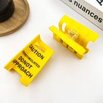 Caution Sign Claw Clip Hair Accessories TheDivaSoap