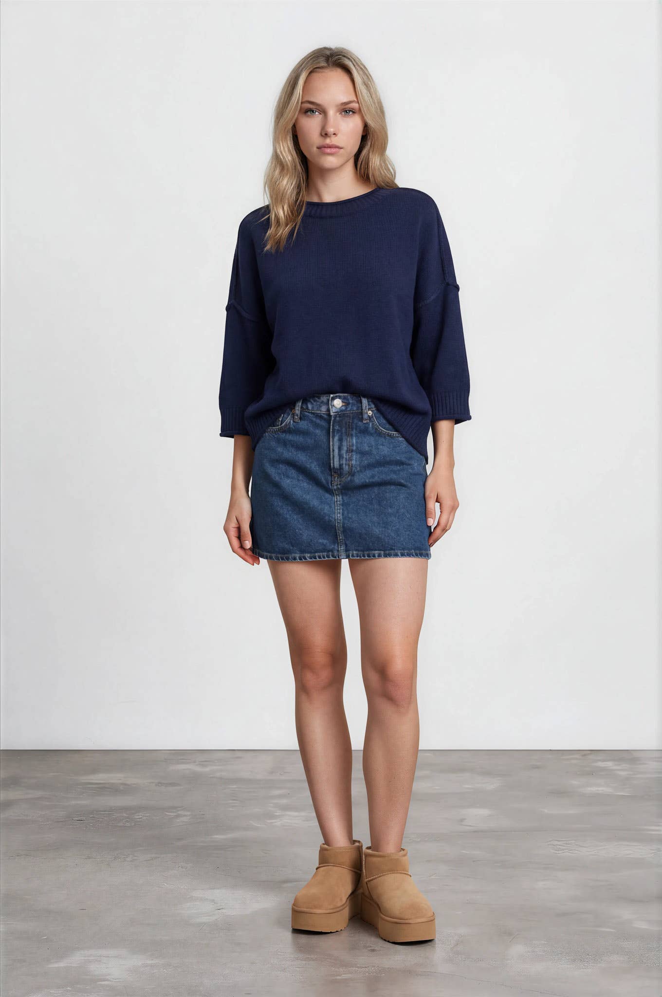 Navy Days Relaxed Sweater Sweaters Blu Pepper