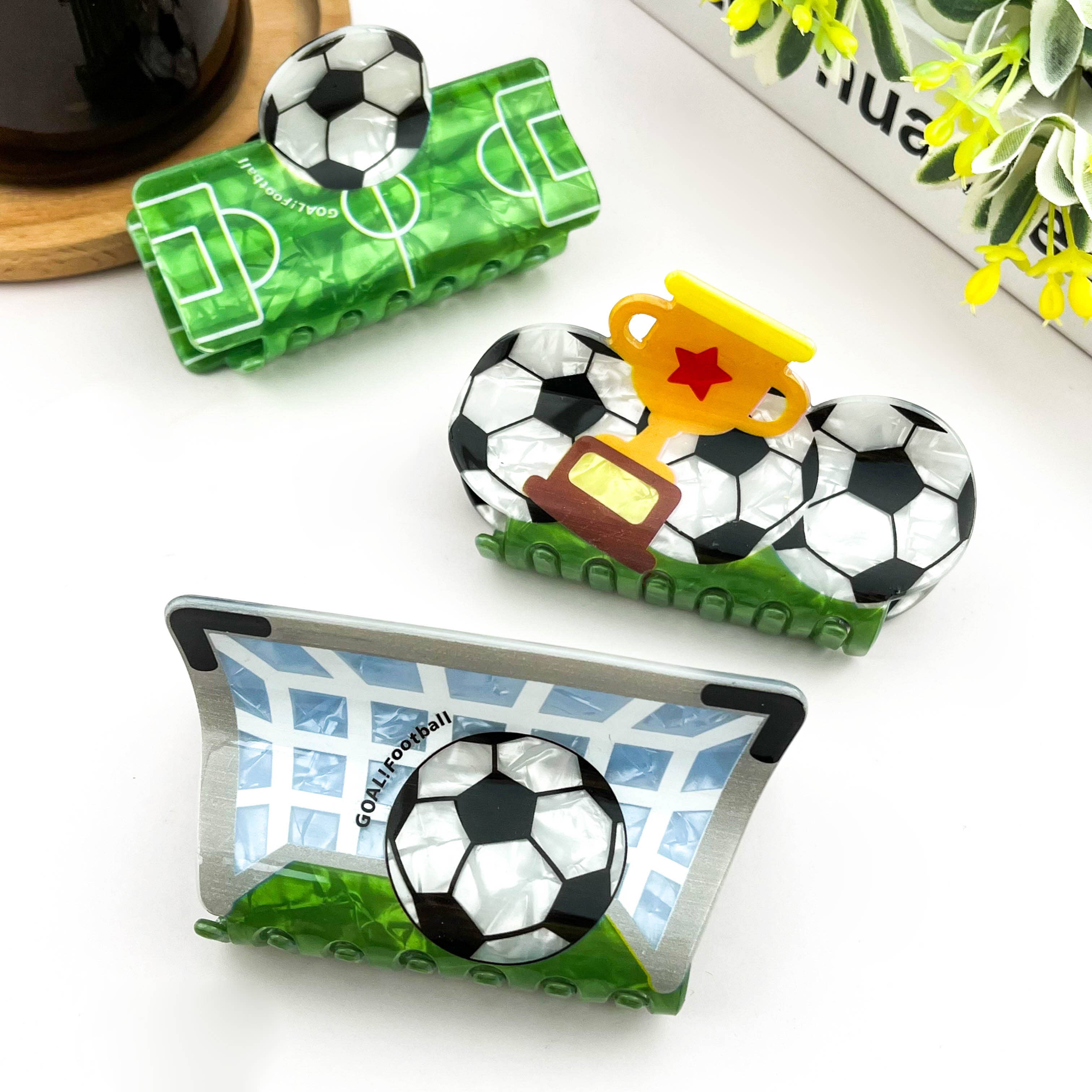 Soccer Ball Claw Clip - Goal and Ball Hair Accessories TheDivaSoap