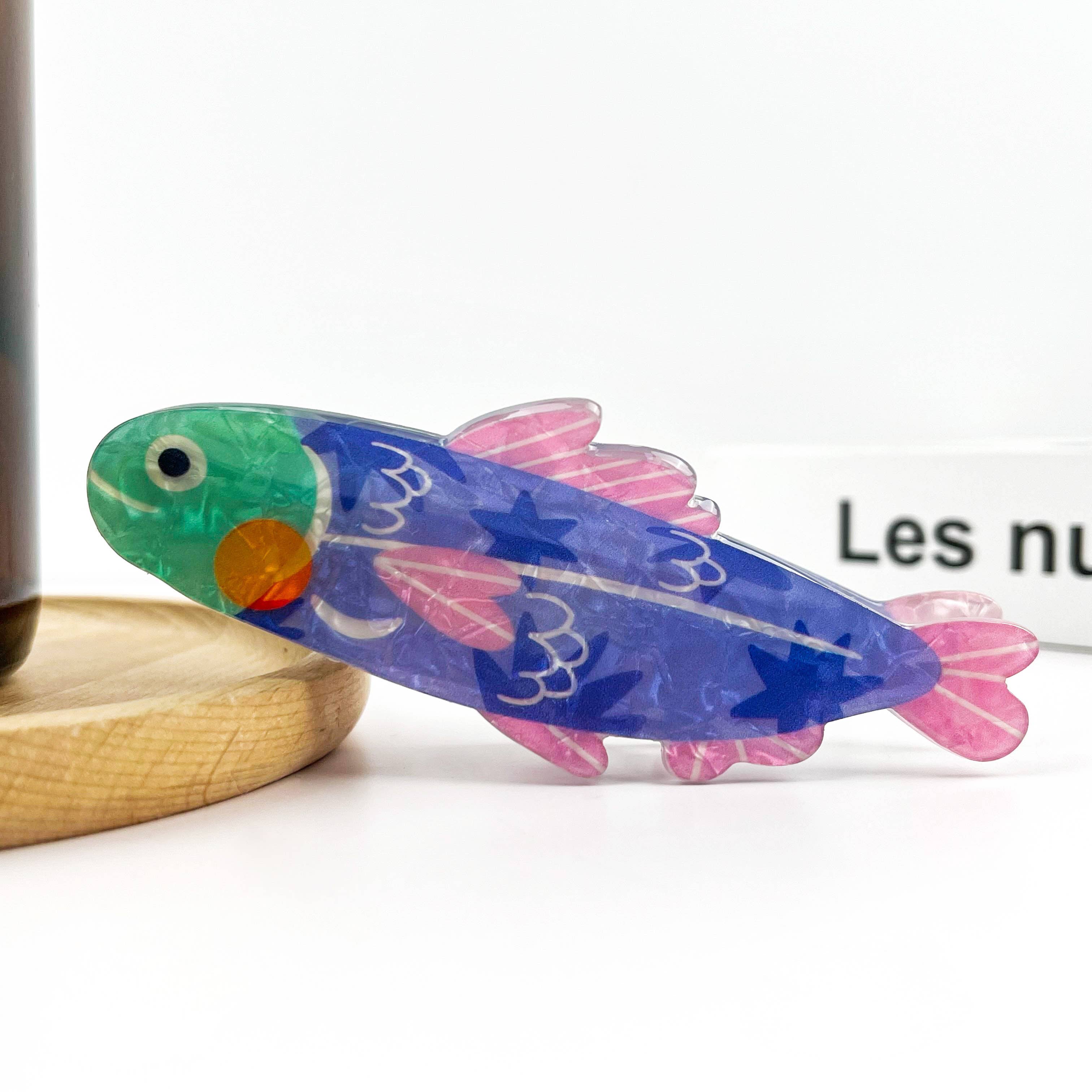 Cute Sardine Hair Claw Clip: Blue Hair Accessories TheDivaSoap