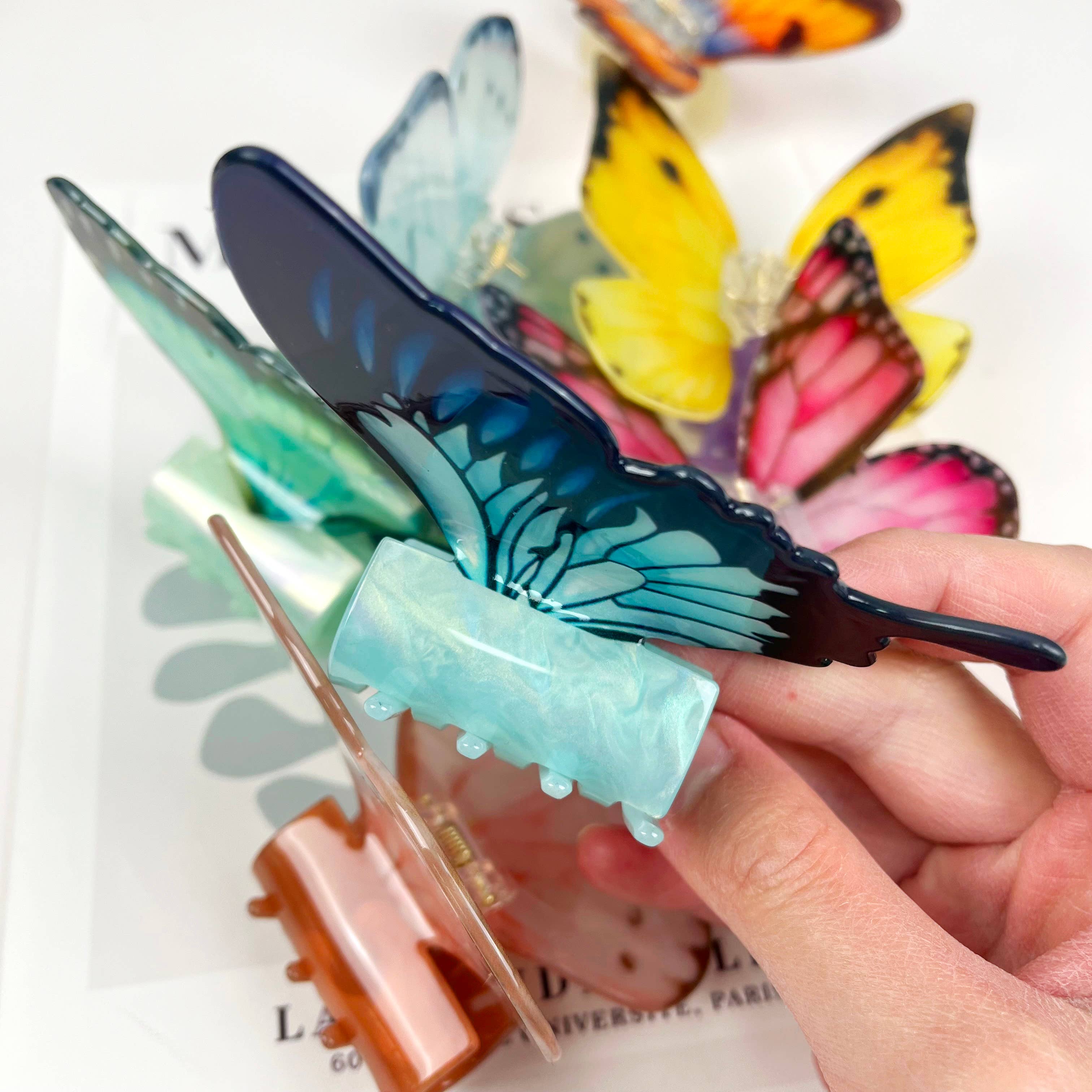 Butterfly Claw Clip - Lt. Blue Hair Accessories TheDivaSoap