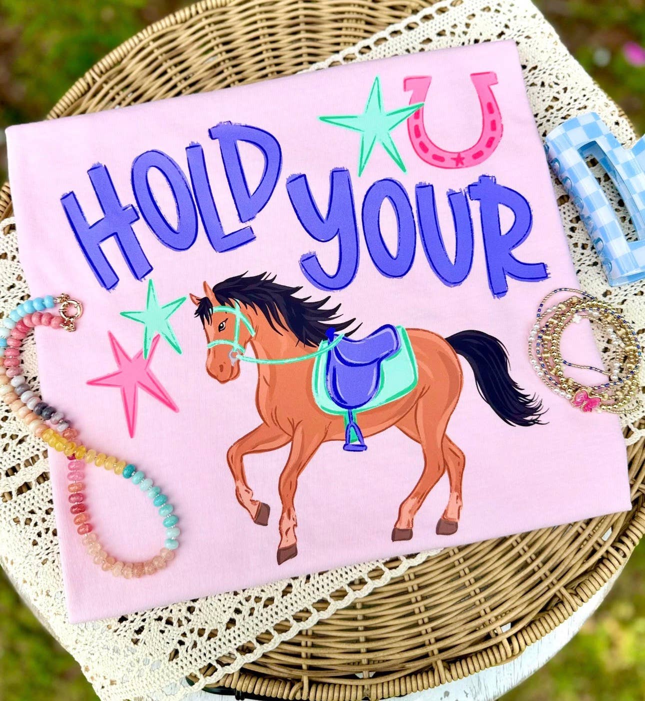 Hold Your Horses Shirt Girls Tops + Tees Southern Backroad Tees LLC