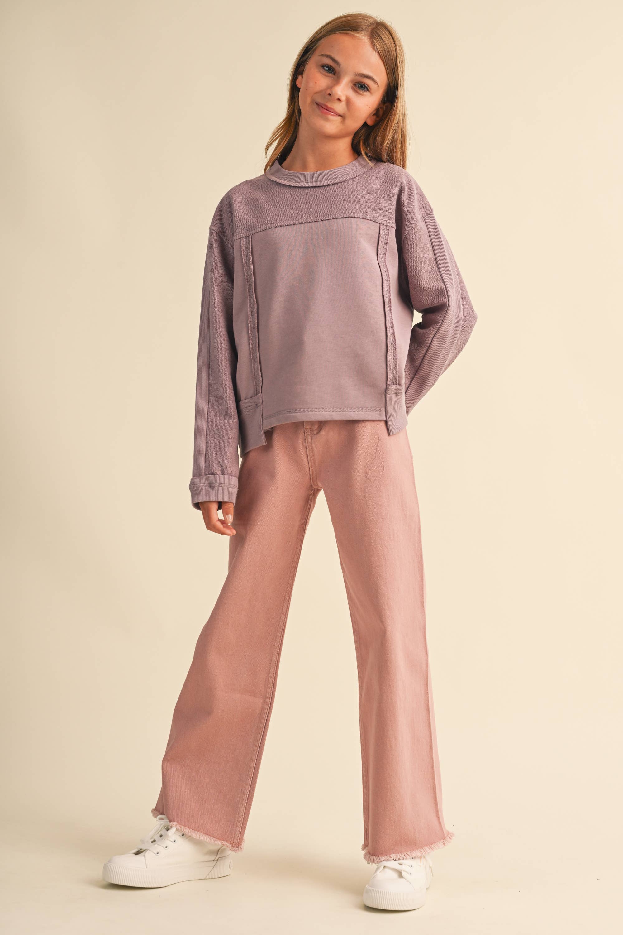 Girls Mauve Mood Top Girls Sweaters + Sweatshirts heart and arrow
