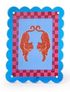 5x7 Scalloped Edge Acrylic Photo Frame - Assorted Home Decor Two's Company Blue