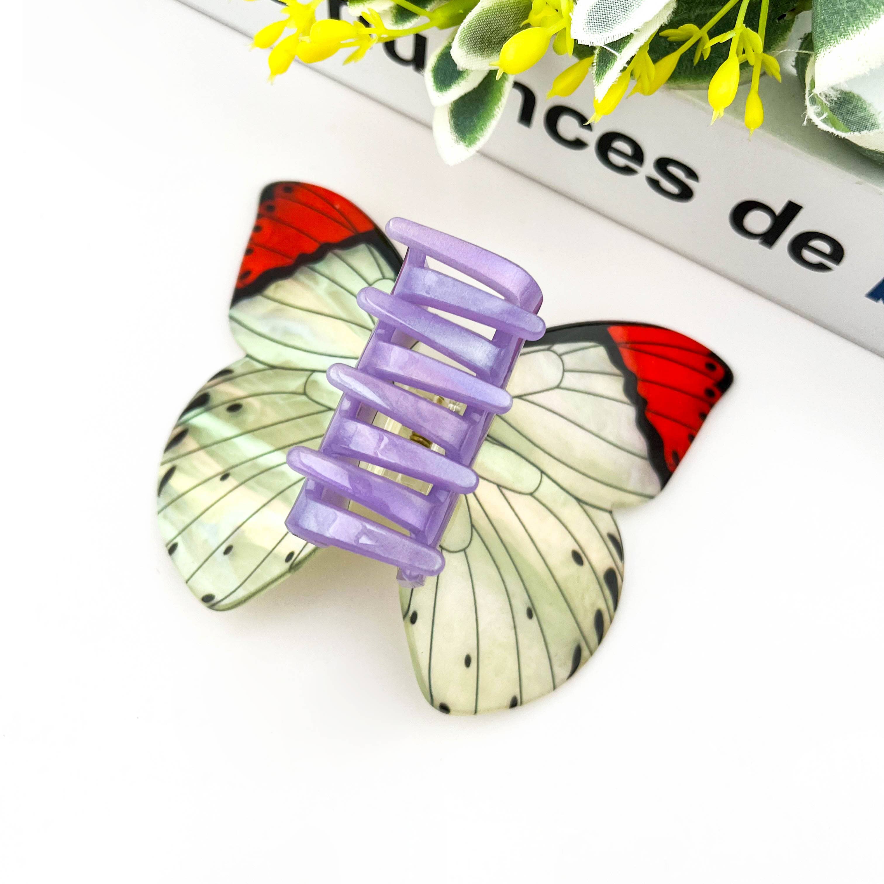 Butterfly Claw Clip - Dark Pink Hair Accessories TheDivaSoap
